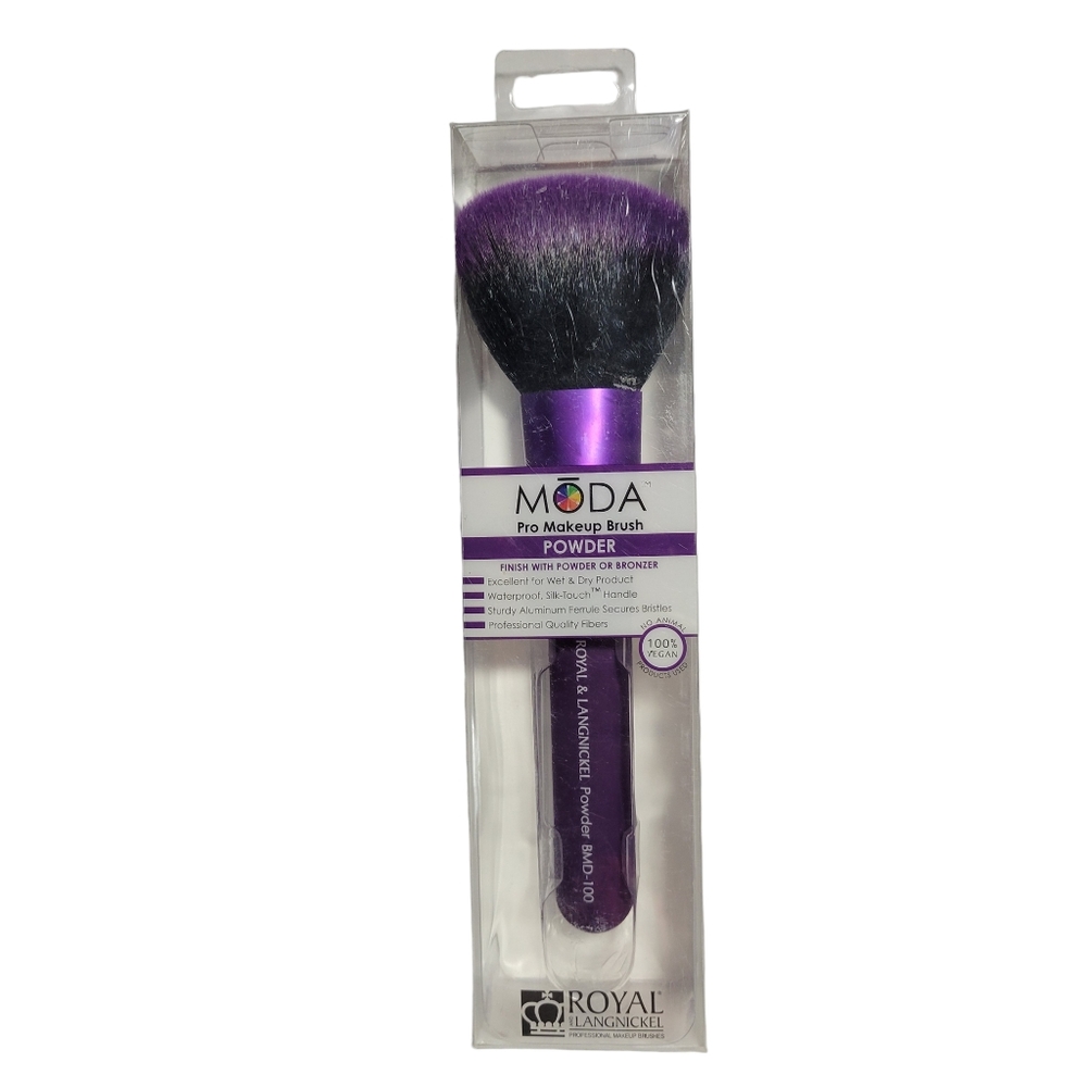 NIB NWOT Moda Pro Makeup Brushes Powder BMD-100 Royal & Langnickle